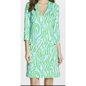 Lilly Pulitzer green Charlena Resort Finders Keepers Shift Dress Sz XXS Nautical